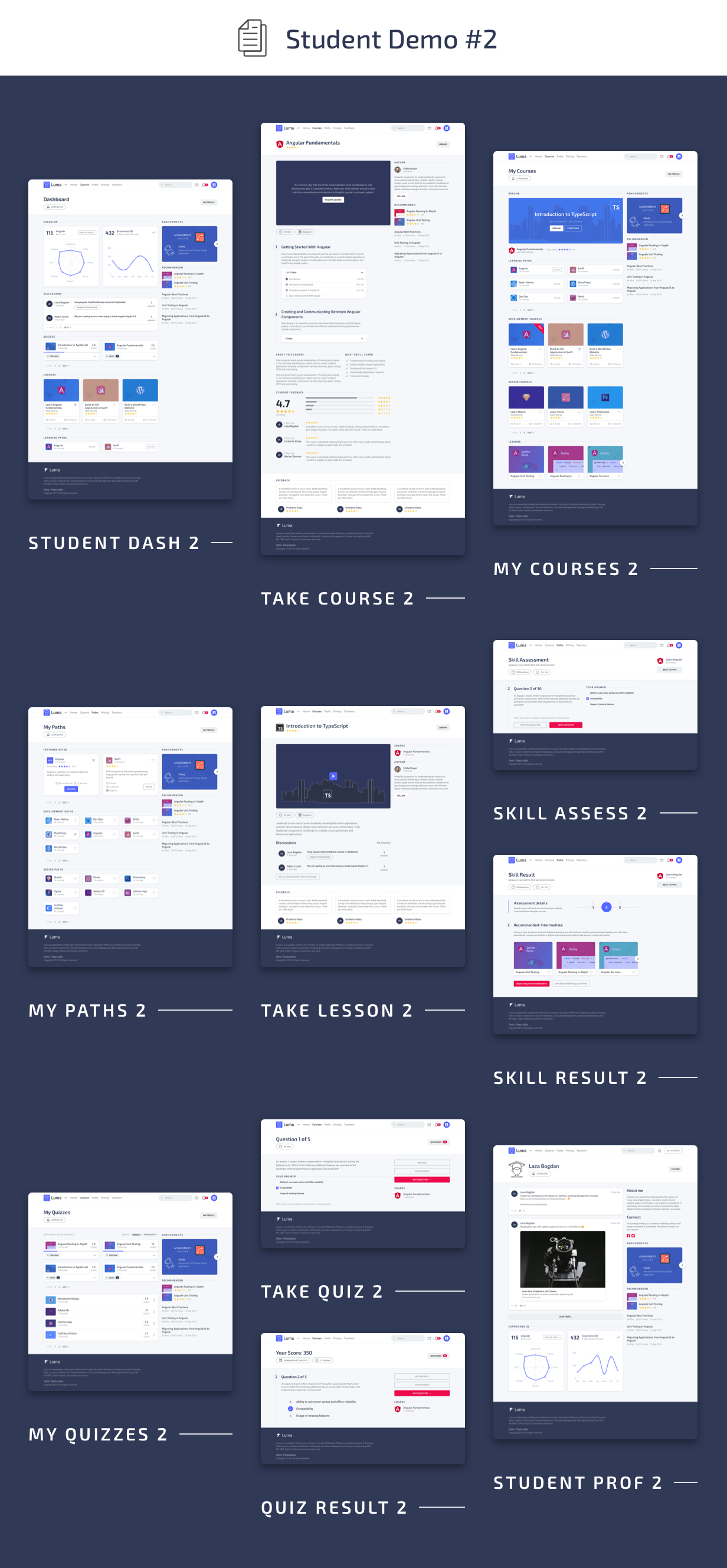 Student Pages #2 - Luma HTML Education & Learning Management System Admin Template