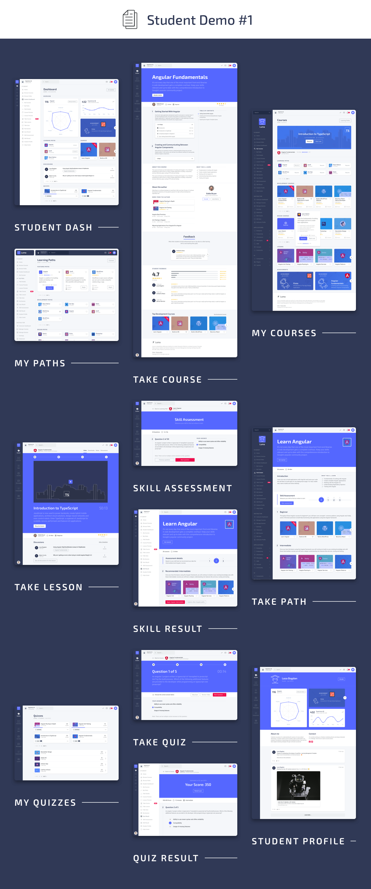 Student Pages - Luma HTML Education & Learning Management System Admin Template